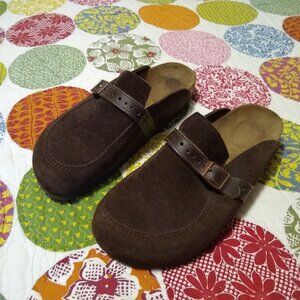Birkenstock 'Boston' women's brown suede clogs, size 38